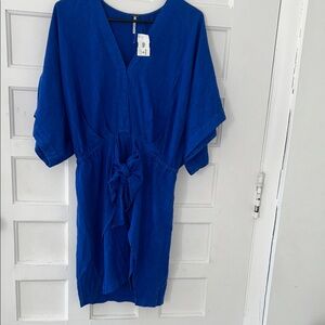 Vibrant Blue Kimono Sleeve Dress